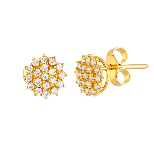 Brinco Chuveiro Diamantes Ouro 18k 750